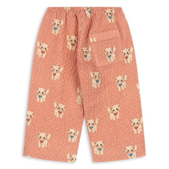 Pantalon Elin Chats Seersucker Coton Bio | Rose