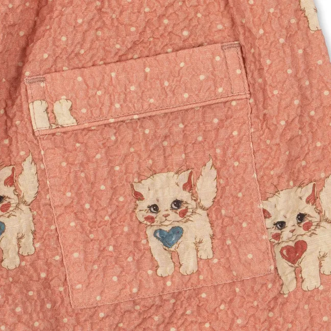 Pantalon Elin Chats Seersucker Coton Bio | Rose