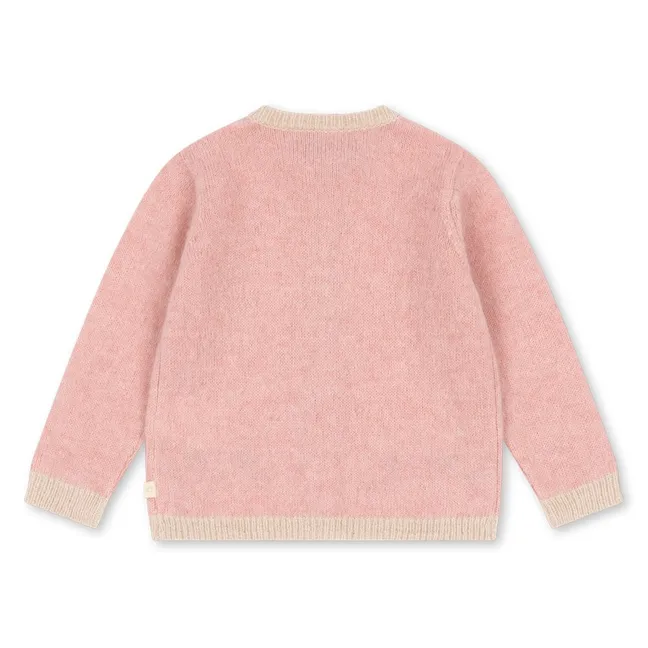 Gilet Chats Laine | Rose