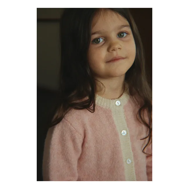 Gilet Chats Laine | Rose