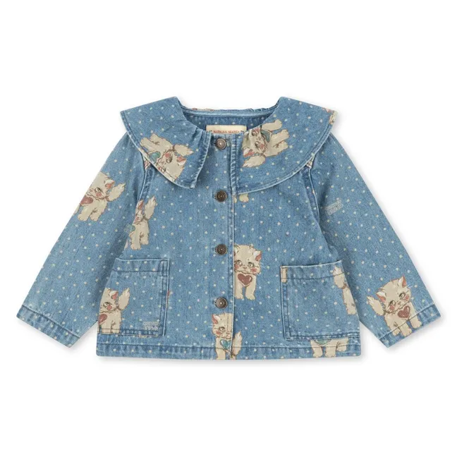 Veste Magot Chats Denim Coton Bio | Bleu
