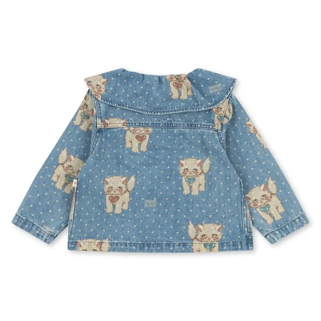 Veste Magot Chats Denim Coton Bio | Bleu