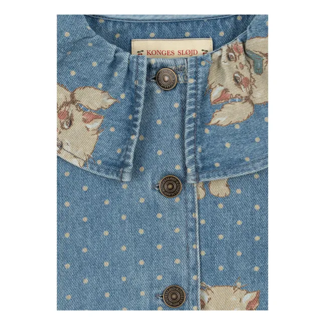 Veste Magot Chats Denim Coton Bio | Bleu