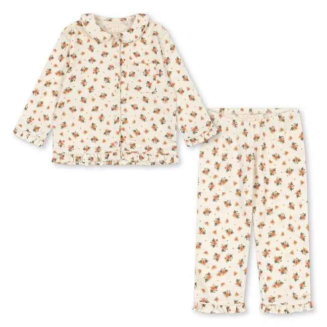 Pyjama Pio Fleuri Coton Bio | Ecru