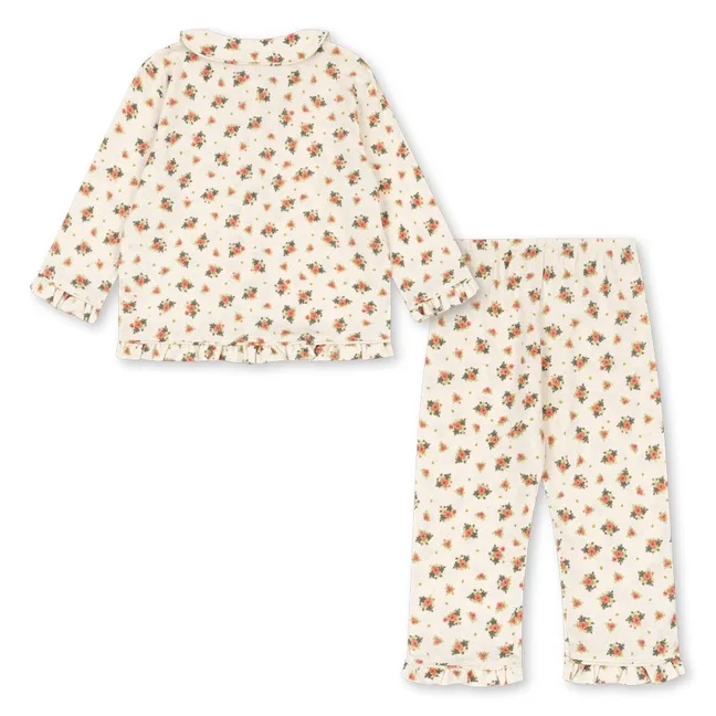 Pyjama Pio Fleuri Coton Bio | Ecru