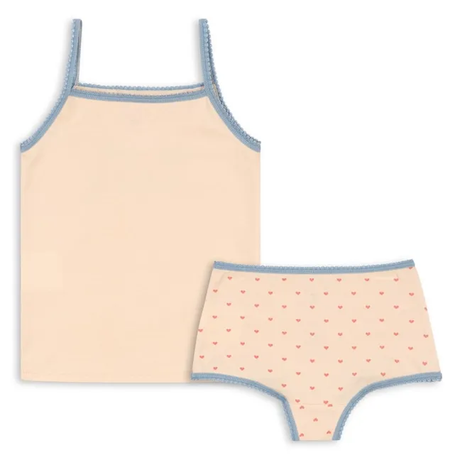 Ensemble Culotte et Débardeur Ourson Coton Bio | Rose pâle