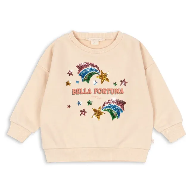 Sweat Sequins Lou Bella Fortuna Coton Bio | Crème