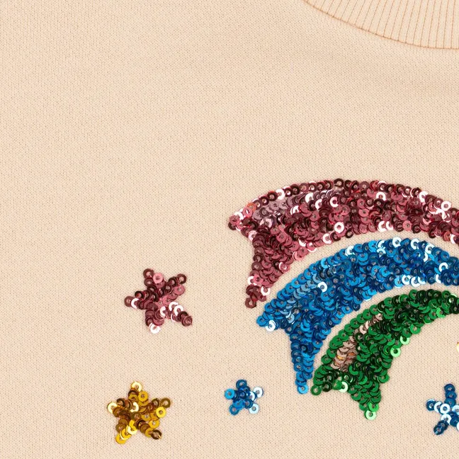 Sweat Sequins Lou Bella Fortuna Coton Bio | Crème