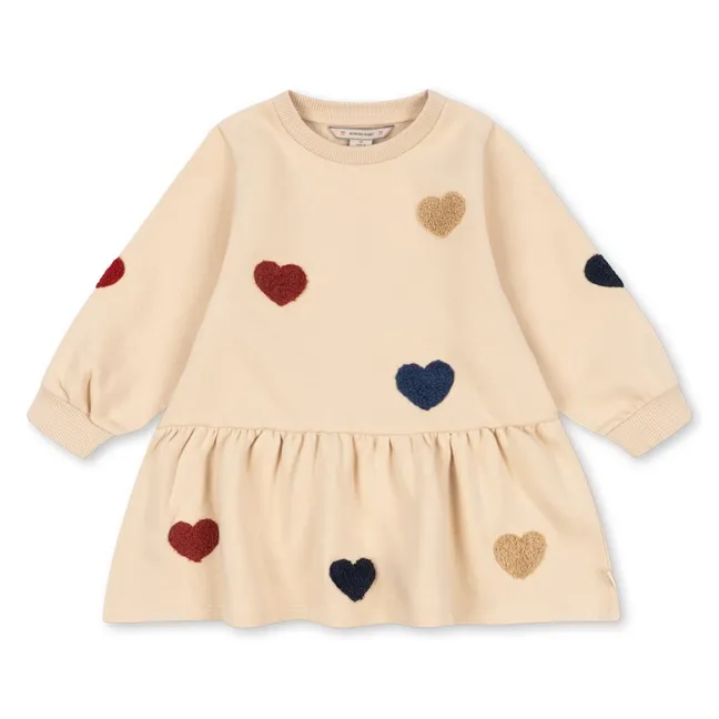 Robe Lou Cœurs Coton Bio | Beige