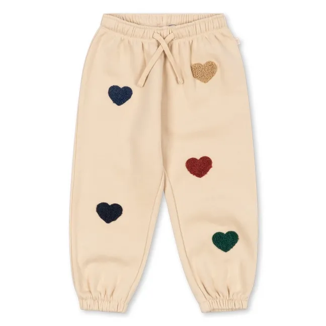 Jogger Lou Cœurs Coton Bio | Beige