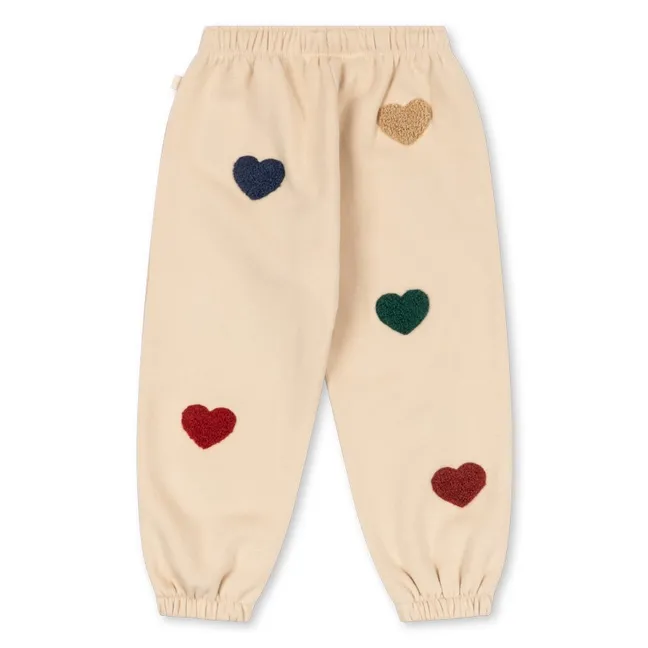 Jogger Lou Cœurs Coton Bio | Beige