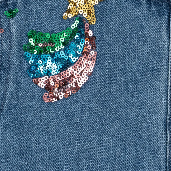 Veste Sequins Magot Denim Coton Bio | Bleu