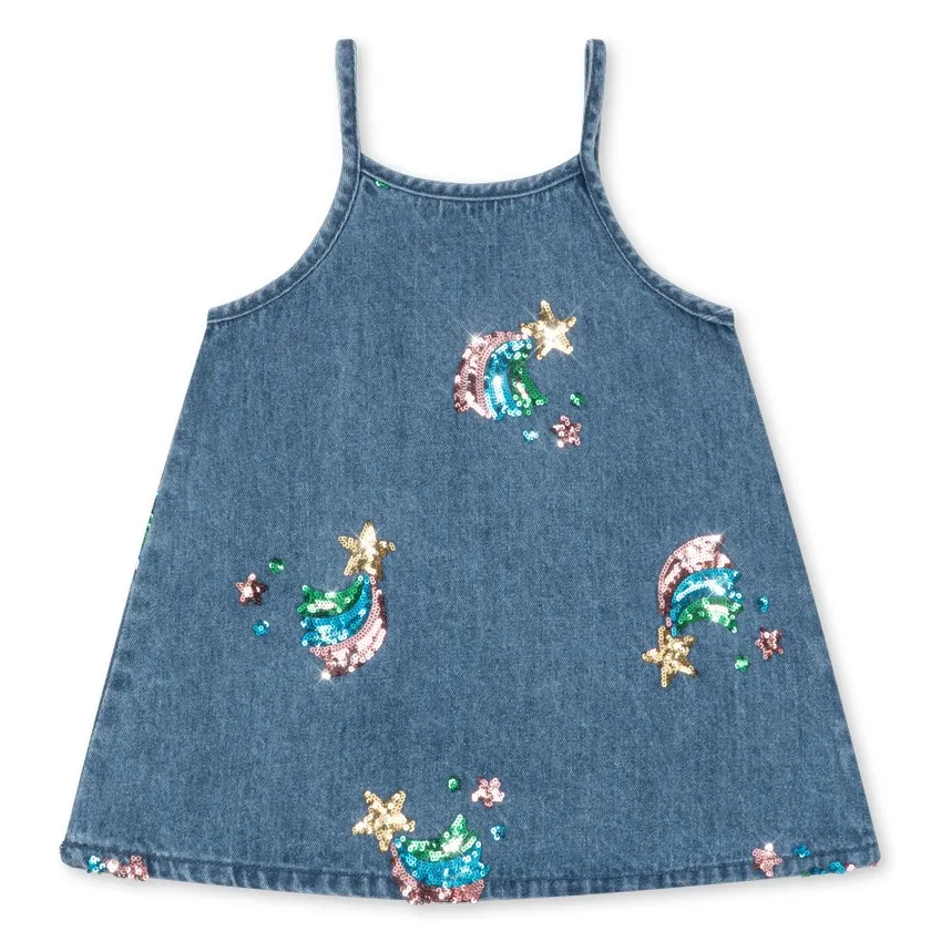 Konges Sløjd Blue Magot Denim Organic Cotton Sequin Dress