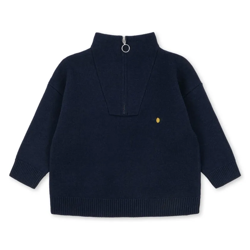 Sweat Zippé Mano | Bleu nuit- Image produit n°0