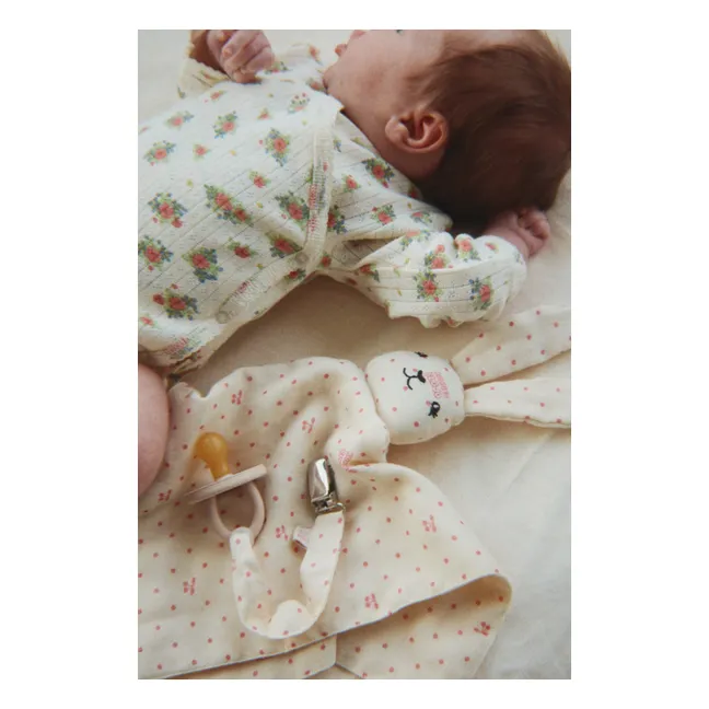 Body Croisé Pointelle Minnie Fleuri Coton Bio | Ecru