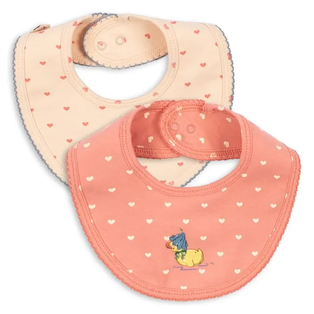 Lot de 2 Bavoirs Canard Coton Bio | Rose