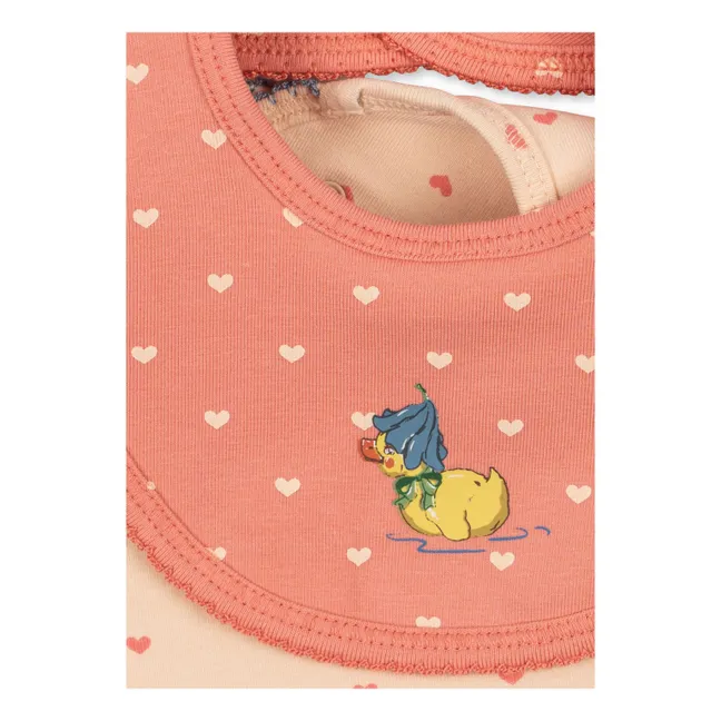 Lot de 2 Bavoirs Canard Coton Bio | Rose