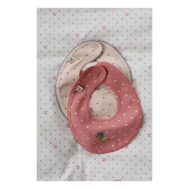 Lot de 2 Bavoirs Canard Coton Bio | Rose