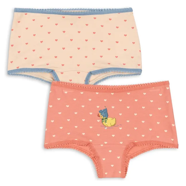Lot de 2 Hipsters Canard Coton Bio | Rose