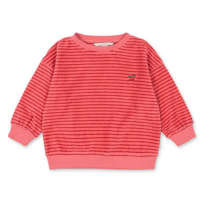 Sweat Itty Rayé Coton Bio | Rose