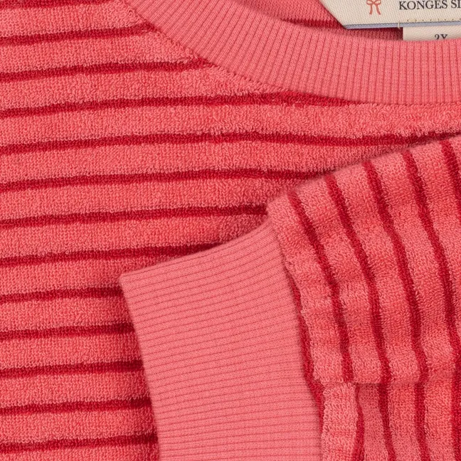 Sweat Itty Rayé Coton Bio | Rose
