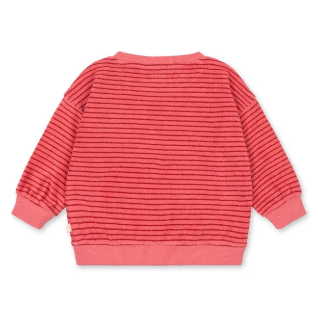 Sweat Itty Rayé Coton Bio | Rose