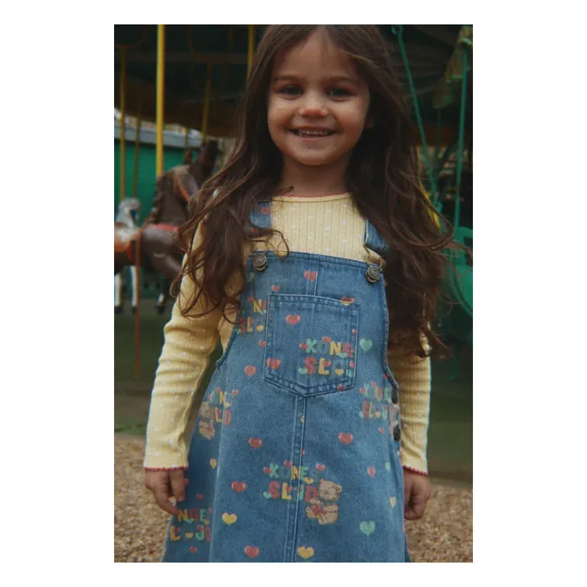Robe Magot Oursons Denim Coton Bio | Bleu
