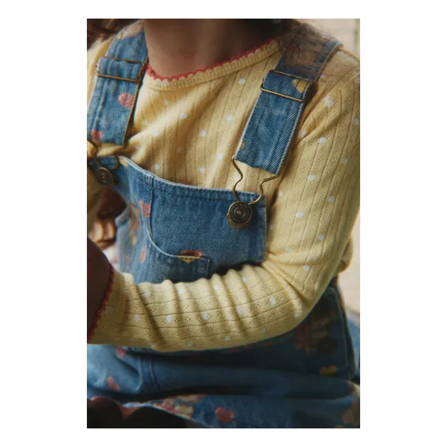 Magot Bear Denim Dress, Organic Cotton | Blue