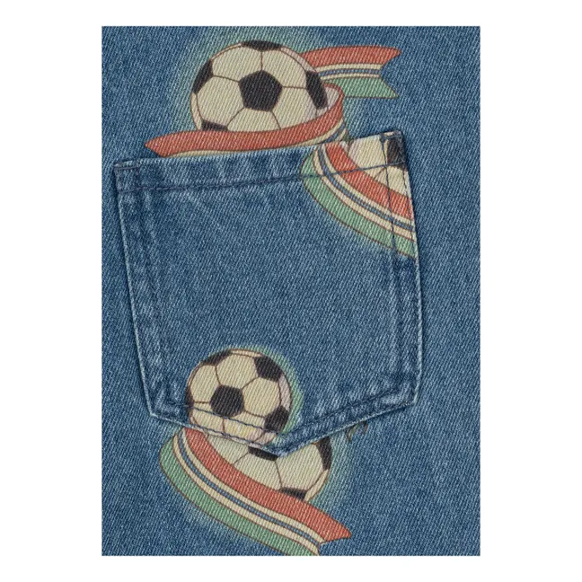 Salopette Magot Football Denim Coton Bio | Bleu