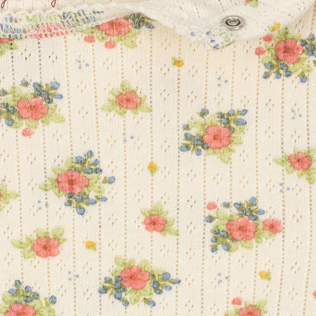 Body Pointelle Minnie Fleuri Coton Bio | Ecru