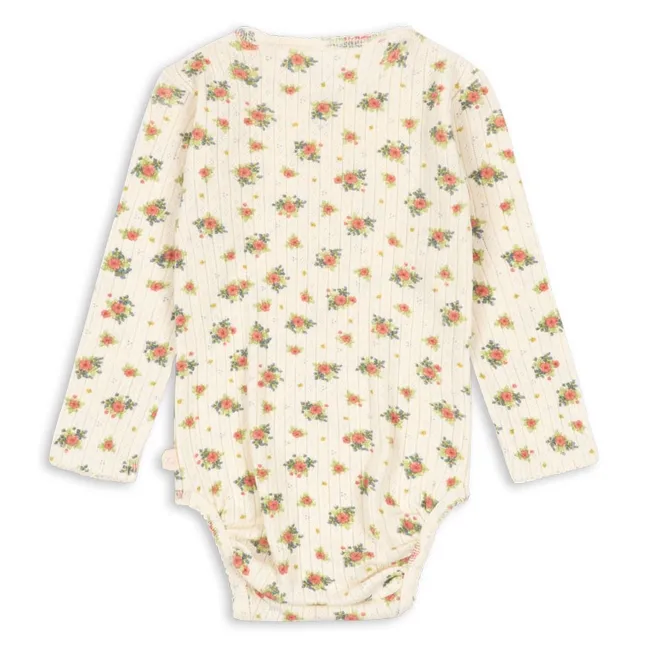 Body Pointelle Minnie Fleuri Coton Bio | Ecru