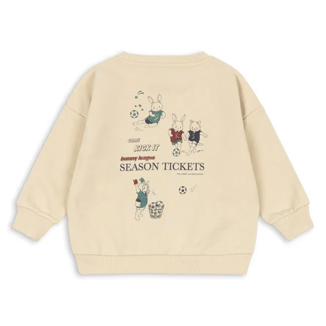 Lou Football Organic Cotton Sweatshirt | Beige