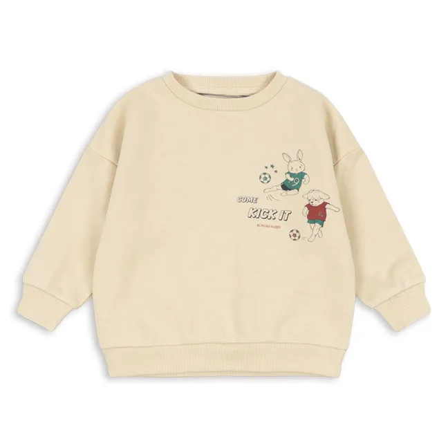 Lou Football Organic Cotton Sweatshirt | Beige