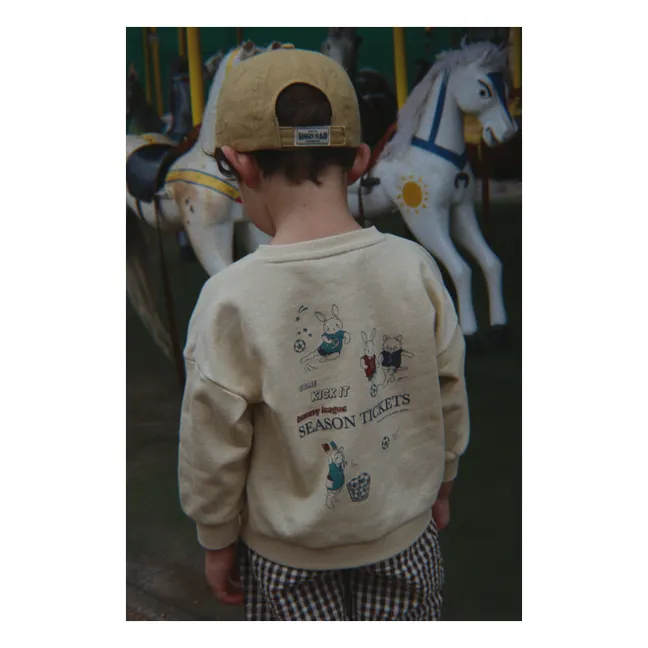 Lou Football Organic Cotton Sweatshirt | Beige
