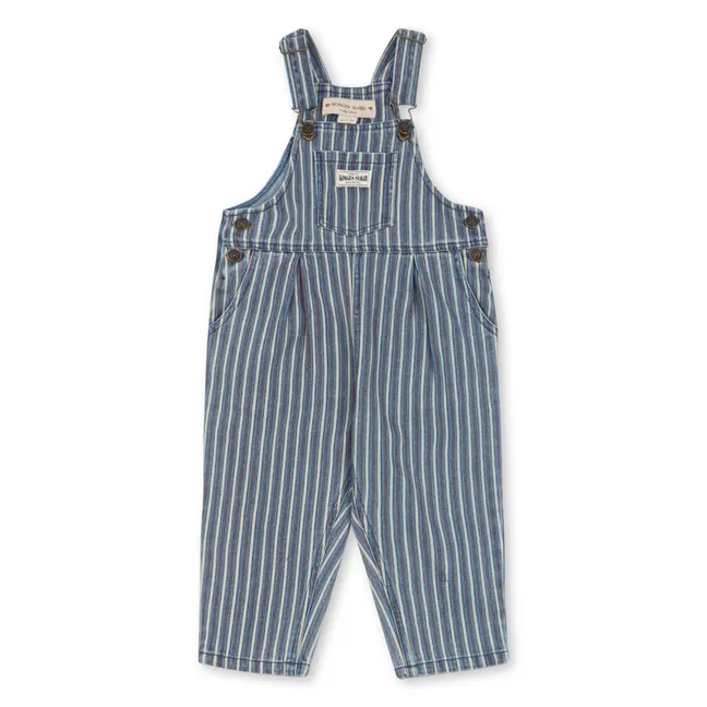 Salopette Magot Rayée Denim Coton Bio | Bleu