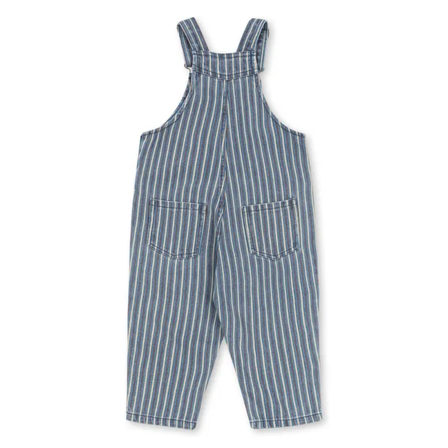 Salopette Magot Rayée Denim Coton Bio | Bleu