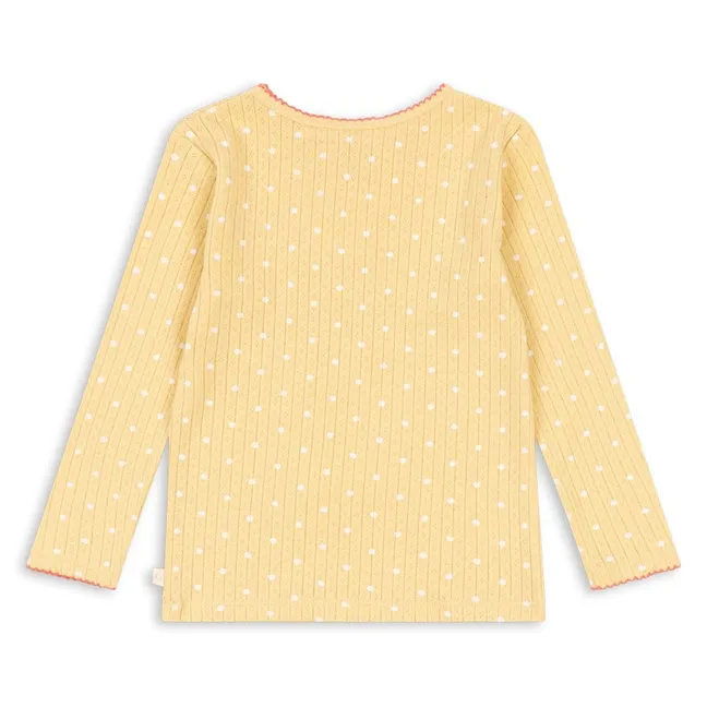 T-shirt Pointelle Minnie Pois Coton Bio | Jaune