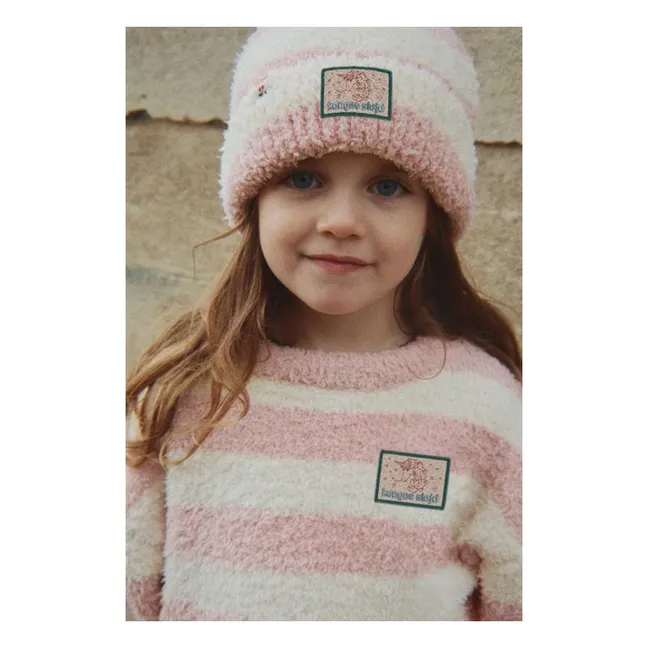 Pull Duveteux Softy Rayé | Rose