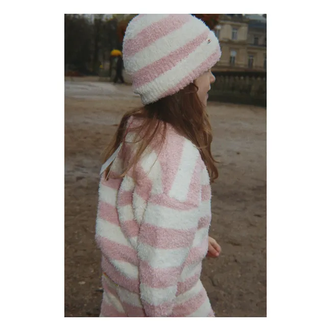 Pull Duveteux Softy Rayé | Rose