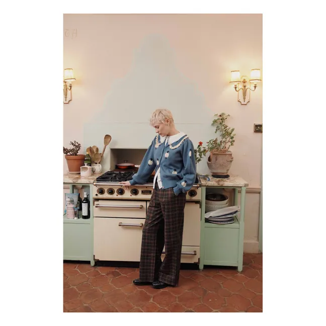 Pantalon Carreaux Ecome Flannelle | Kaki