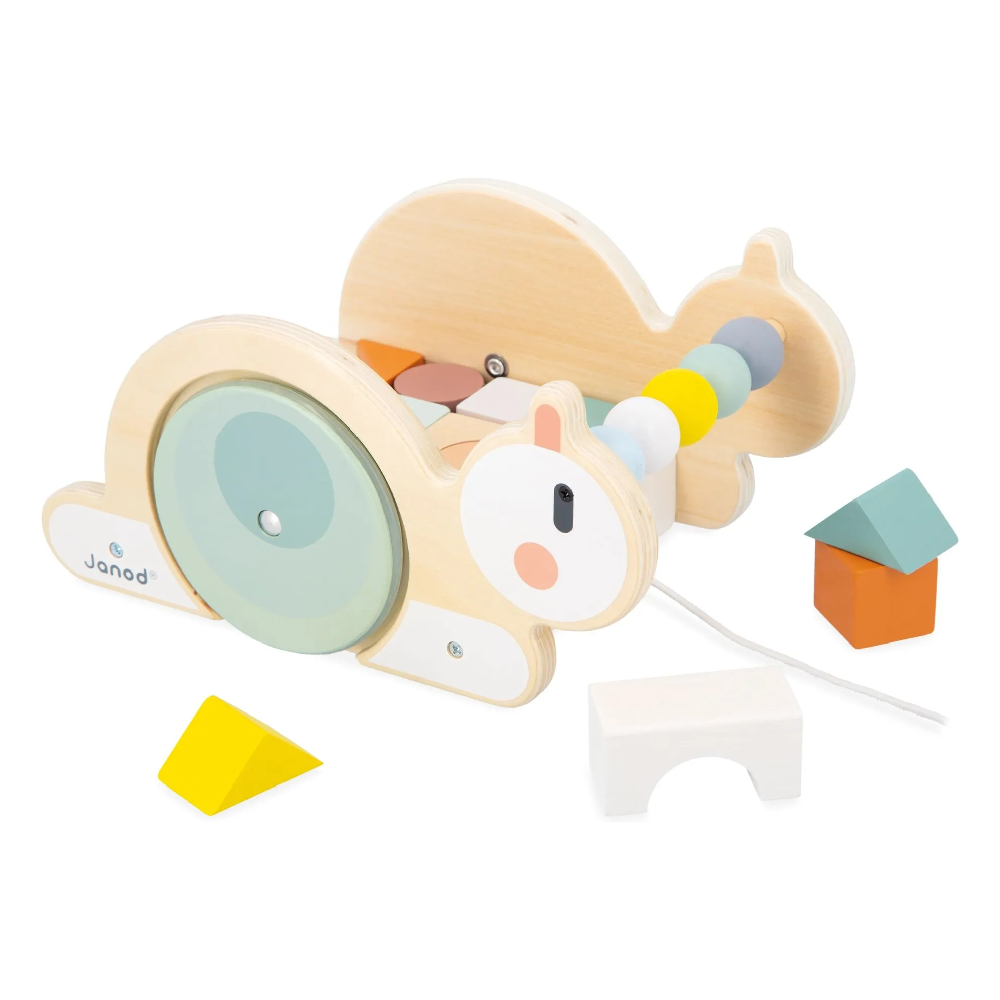 Janod Multicoloured Cube Snail Trolley
