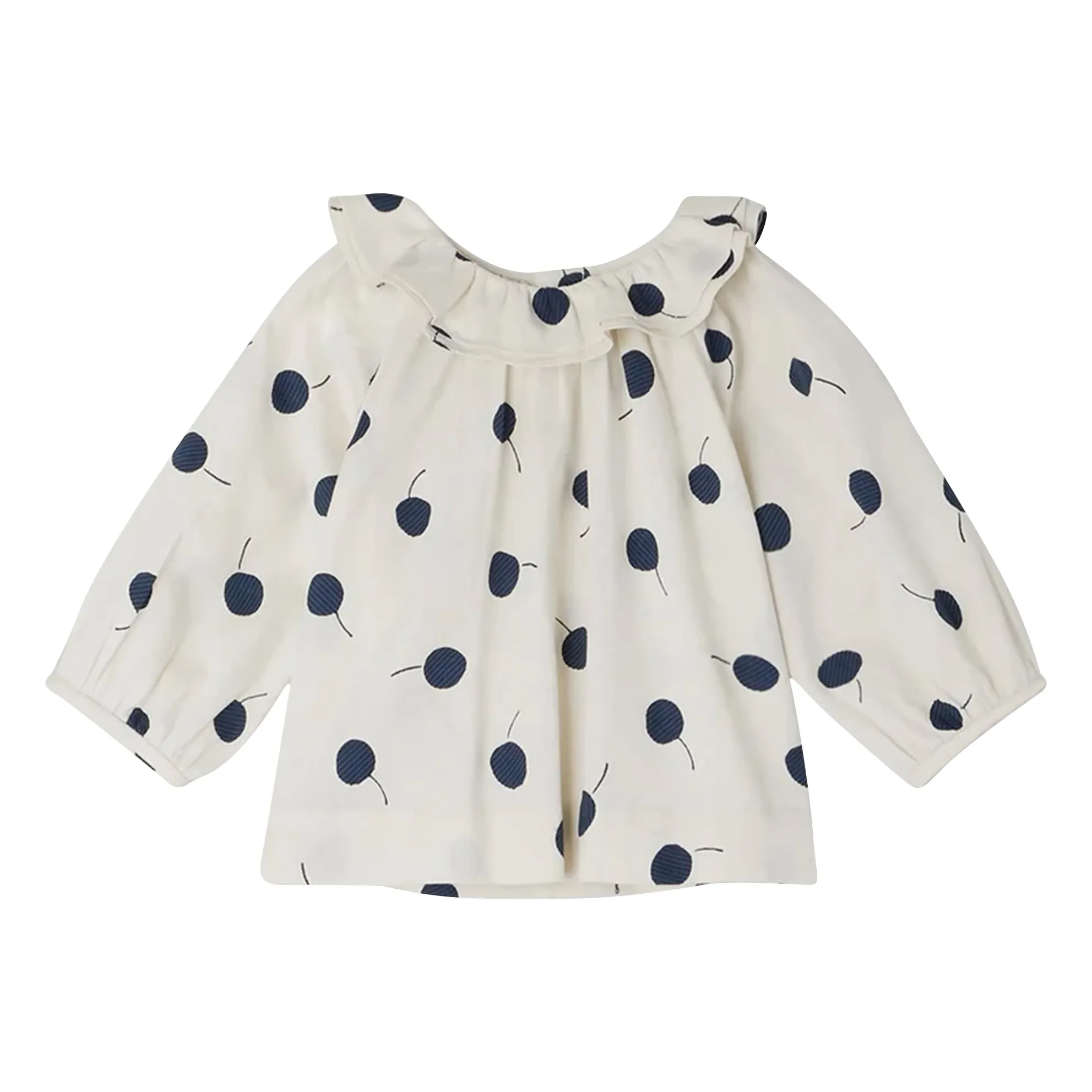 Bonpoint Ecru Taj Cherry Print Blouse