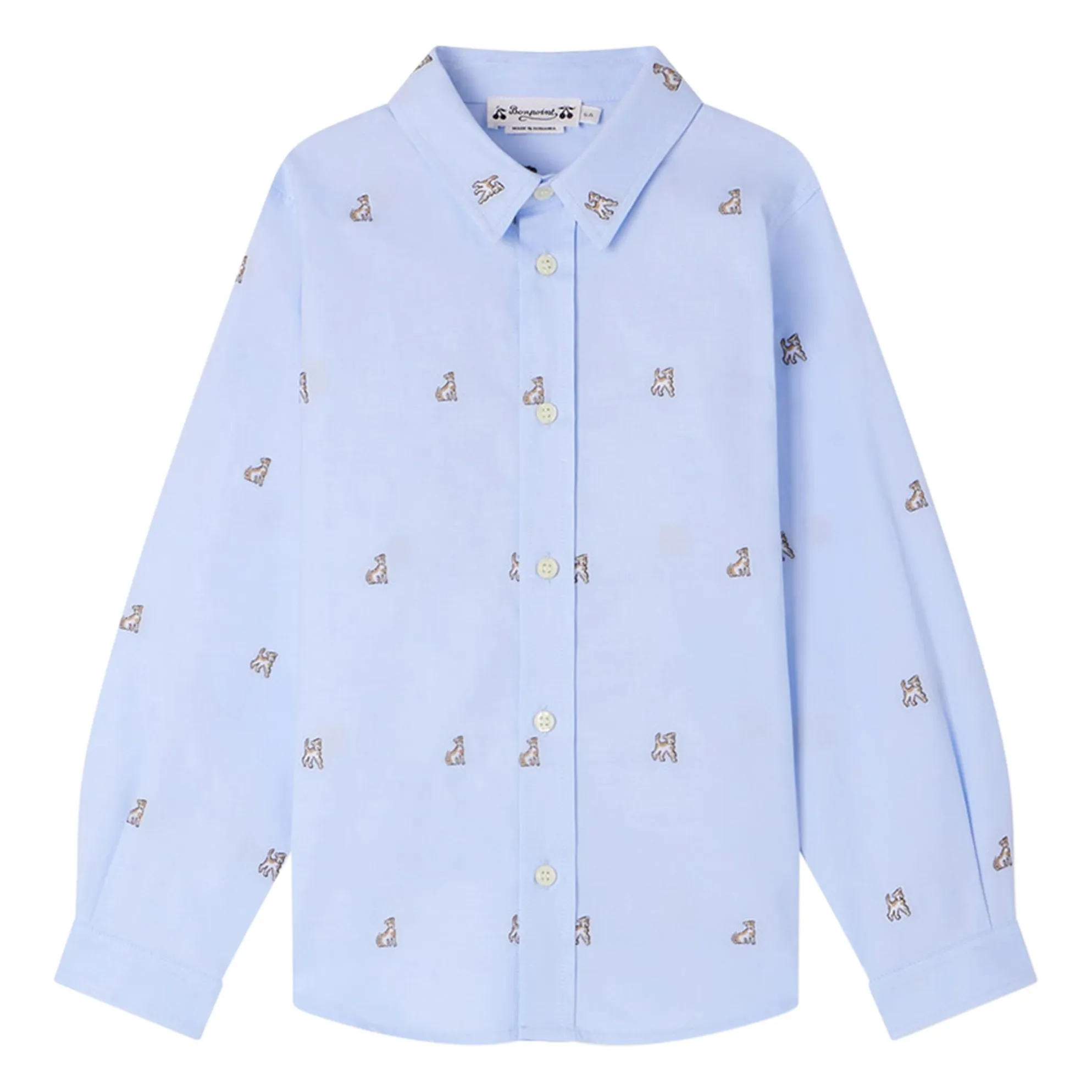 Bonpoint Boys Blue Daho Shirt With Prints