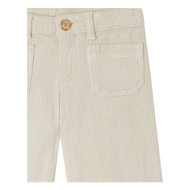 Corduroy Pleated Pants Ecru