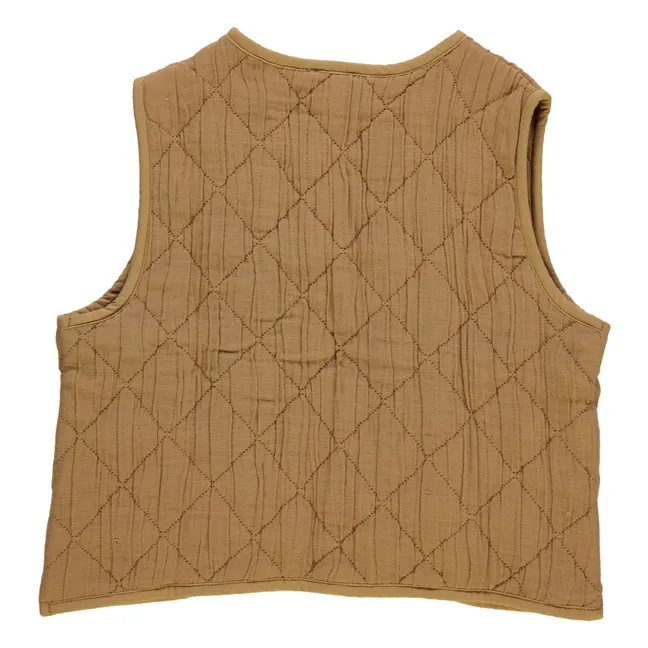 Chaqueta sin mangas de algodón orgánico Cercis - Colección Mujer | Camel