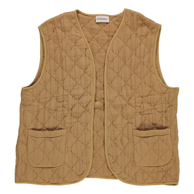 Chaqueta sin mangas de algodón orgánico Cercis - Colección Mujer | Camel