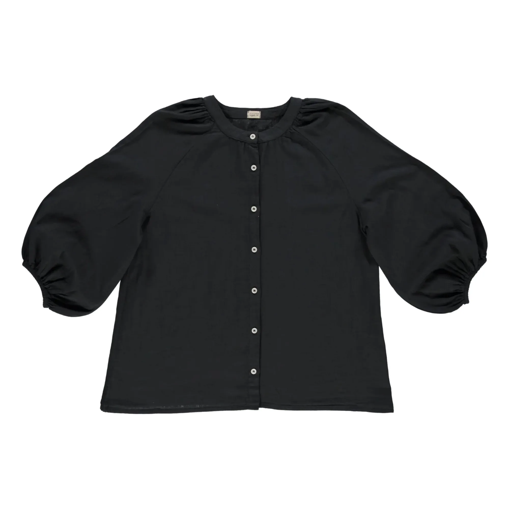 Poudre Organic Women's Black Onager Blouse Double Cotton Gauze - Collection