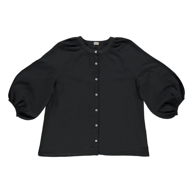 Blouse Onagre Double Gaze de Coton - Collection Femme | Noir