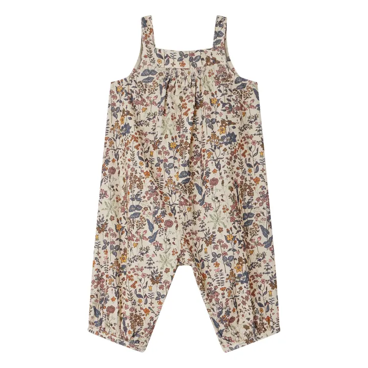 Bonpoint Nucci overalls in velvet Liberty fabric Beige Smallable