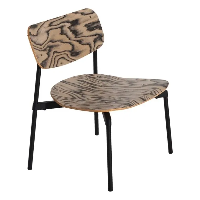 Fauteuil lounge en bois de hêtre Fromme  | Noir- Image produit n°0